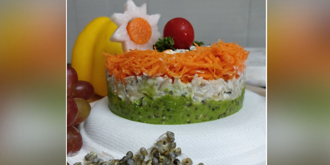 अंकुरित बाजरा और ब्राउन राइस सलाद