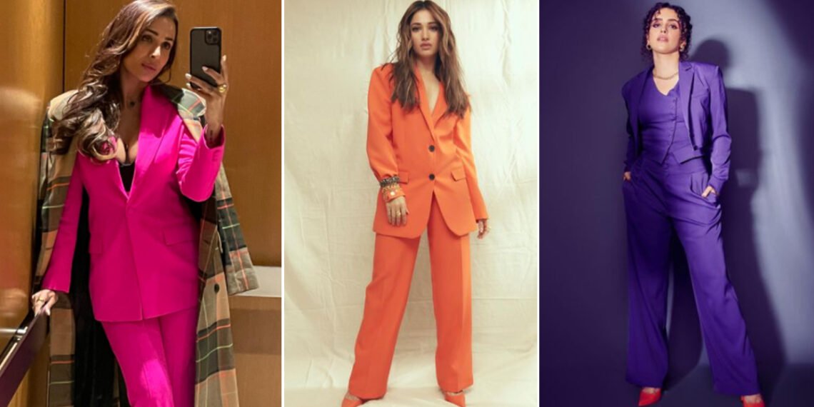 इन दिनों शोख़ रंगों के सूट का चलन है